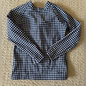 Minnow 2t Navy and White Gingham Long Sleeve Top rashguard
